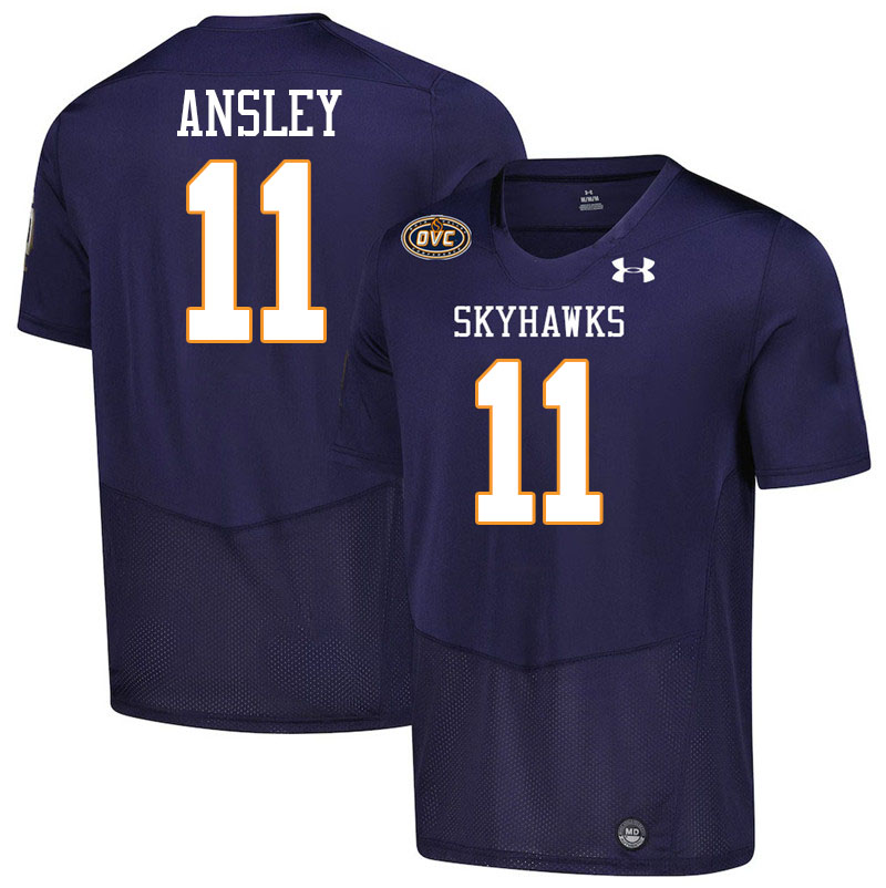UT Martin Skyhawks #11 Thomas Ansley College Football Jerseys,Uniforms-Navy